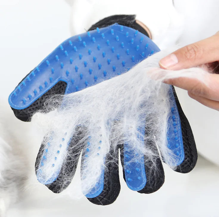 Pet Grooming Gloves for Cats and Dogs with Brush